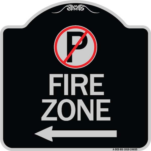 Signmission No Parking Symbol and Left Arrow Heavy-Gauge Aluminum Architectural Sign, 18" x 18", BS-1818-24655 A-DES-BS-1818-24655 - main